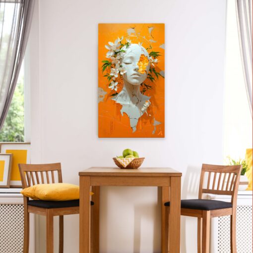 Abstrakt byste m. blomster og blade - Image 2